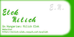 elek milich business card